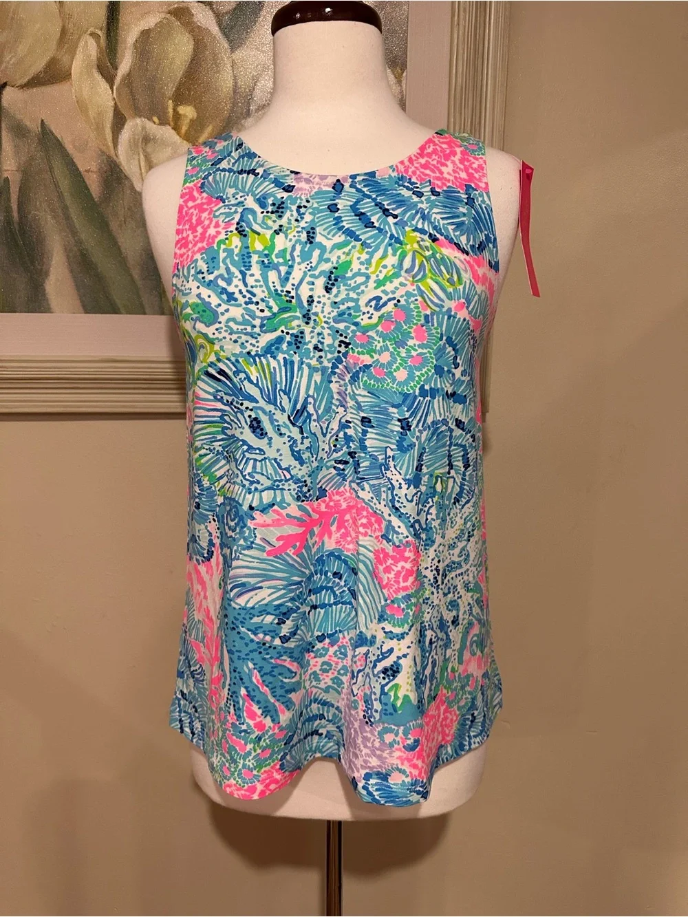 Lilly Pulitzer Kristen Top Multi Sink or Swim Strappy Back Size Medium